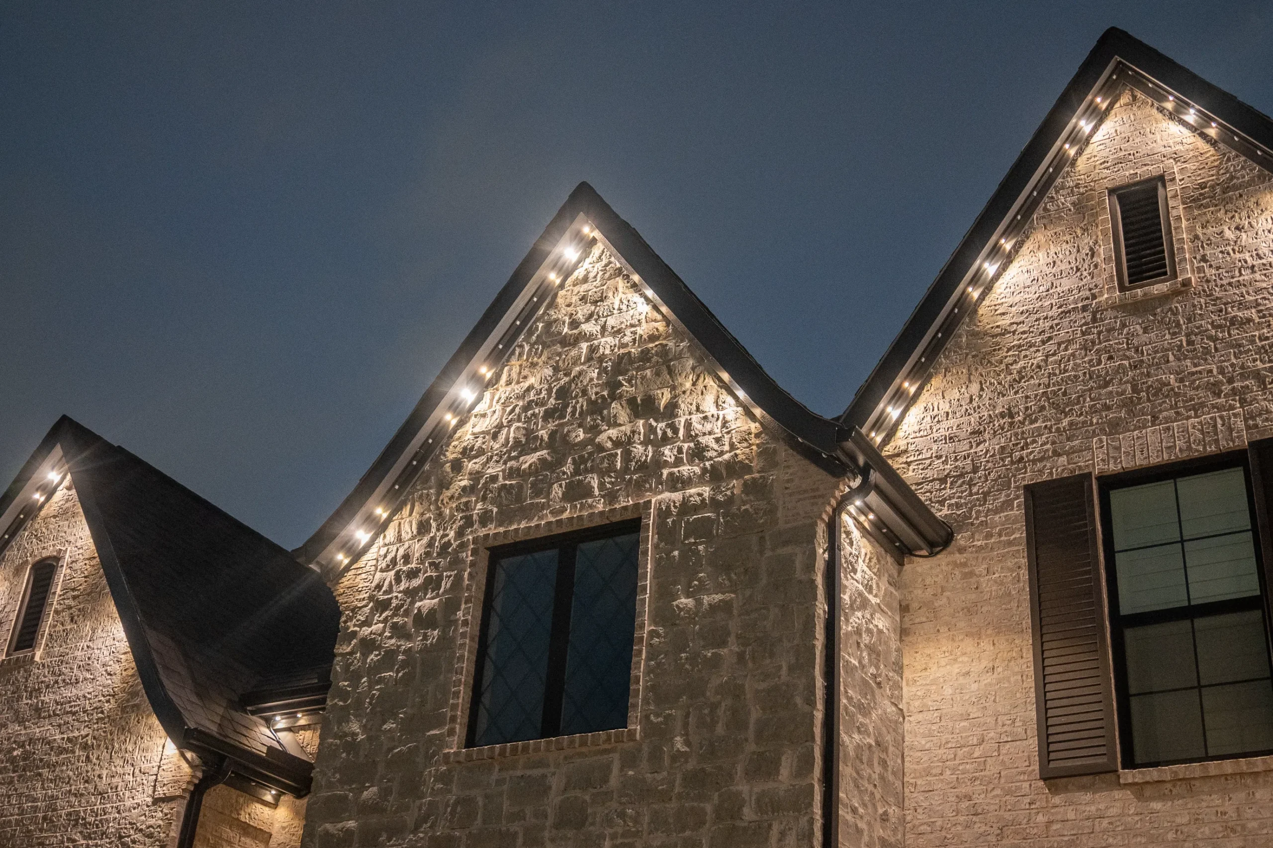 Accent lighting installation on residential property