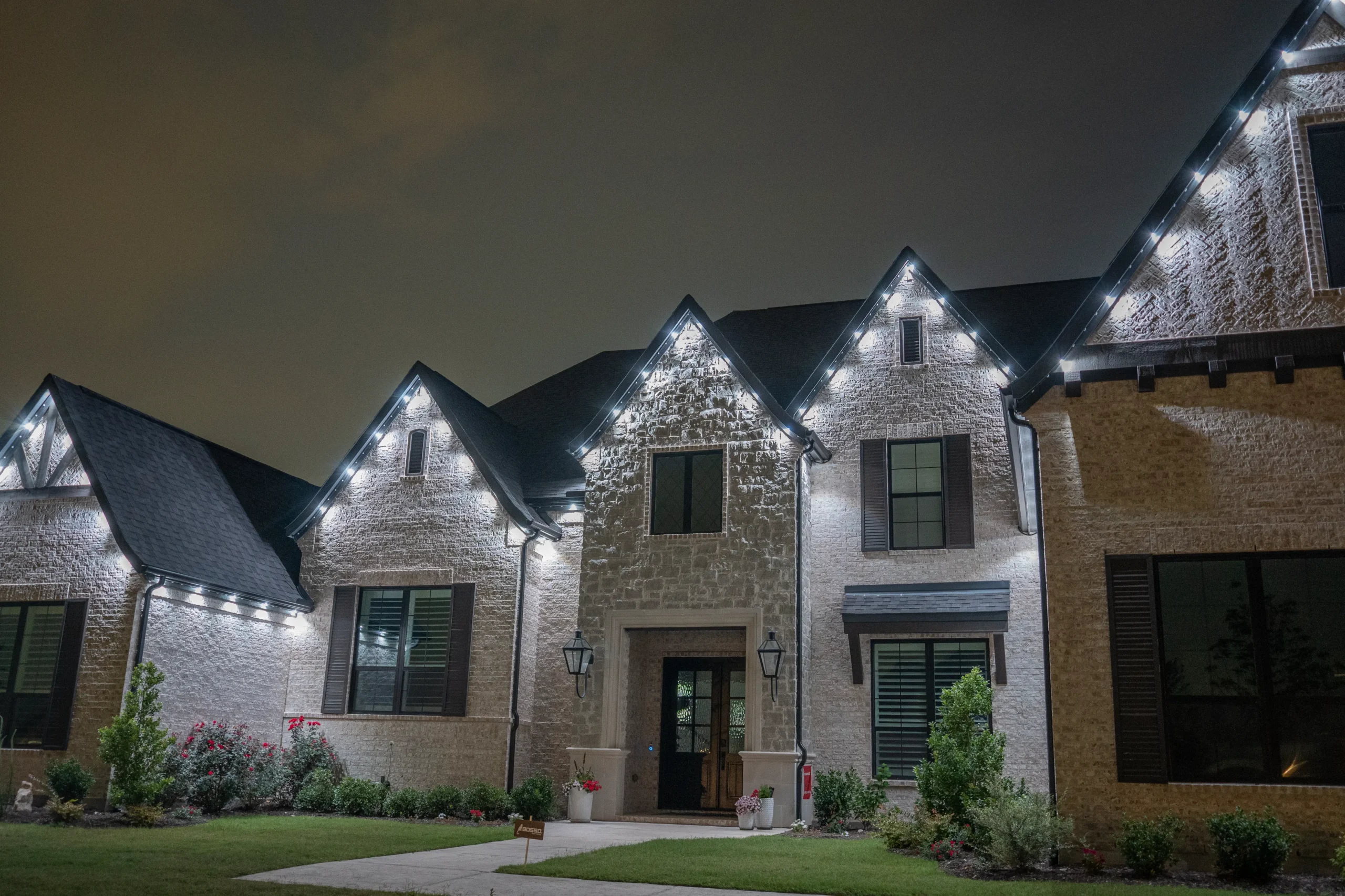 Accent lighting on home exterior walls