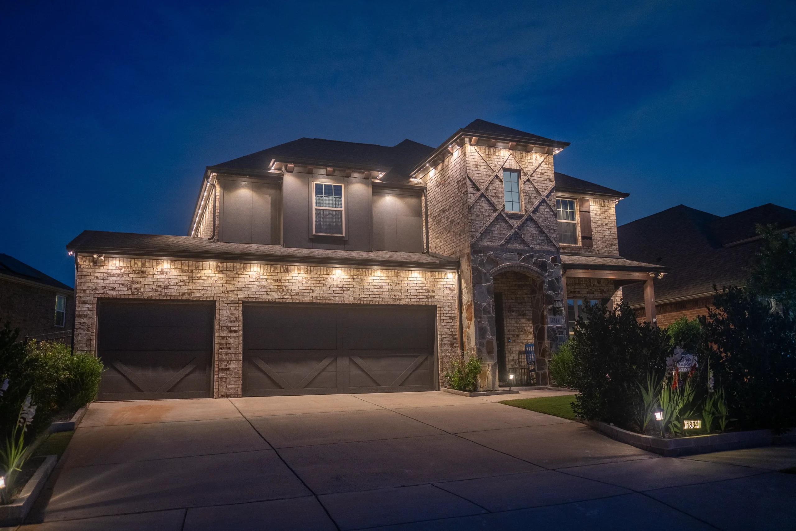 Security lighting for home exterior protection